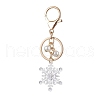 Snowflake Acrylic with Glass Pearl Bead Pendant Keychain KEYC-JKC00881-1
