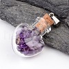 Heart Glass Bottle Gemstone Pendants PALLOY-JF00175-3