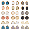 FIBLOOM 18 Pairs 18 Style Sparkling Triangle & Hexagon & Flat Round Resin Stud Earrings EJEW-FI0001-81-1