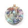 Transparent Resin Pendants RESI-P016-01G-2