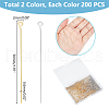 Unicraftale 400Pcs 2 Colors 304 Stainless Steel Eye Pins STAS-UN0054-77-3