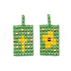 2 Pcs Glass Seed Bead Pendants PALLOY-MZ00246-2