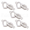 CHGCRAFT 5 Sets Brass Micro Pave Clear Cubic Zirconia Fold Over Clasps KK-CA0002-67P-1