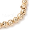 Electroplated Natural Lava Rock Round Beads Stretch Bracelets for Women Men BJEW-JB11982-02-4