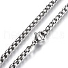 304 Stainless Steel Box Chain Necklaces NJEW-O110-05I-P-2
