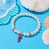 8mm Round Shell Pearl Beaded Stretch Bracelets BJEW-JB10241-2