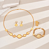 Vintage Brass Gold Coin Bracelets & Earrings & Necklaces & Rings Set for Women's Party and Banquet LY2424-5