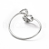 Non-Tarnish 201 Stainless Steel Paw Print and Heart Finger Ring RJEW-J051-27P-3