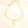 2Pcs Sun & Moon Alloy Pendant Necklaces FS-WGC7774-01-5