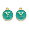 Golden Plated Alloy Enamel Charms X-ENAM-Q437-15Y-1