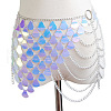 Lilac Acrylic Scale Sequin Alloy Tassel Chain Sexy Skirt Waist Chains for Beach Party FS-WG189BD-02-1