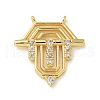Brass Micro Pave Clear Cubic Zirconia Pendants KK-U046-04G-03-1