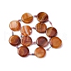 Natural Striped Agate/Banded Agate Coin Beads Strands G-NH0040-01B-4