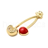 Brass Micro Pave Cubic Zirconia Pendants KK-P303-01G-2