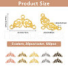 CHGCRAFT 100Pcs 5 Colors Tibetan Style Alloy Chandelier Component Links FIND-CA0009-80-2