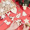 SUNNYCLUE Unfinished DIY Wooden Christmas Ornaments WOOD-SC0001-78-3