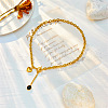 Alloy Pave Black Glass Oval Heart Pendant Necklaces with OT Toggle Clasps FS-WGED1AD-01-4
