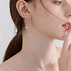 Beebeecraft 4 Pairs Brass Ear Studs EJEW-BBC0001-48-5