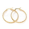 303 Stainless Steel Twist Rope Hoop Earrings with 316 Stainless Steel Pins for Women EJEW-F285-36G-1