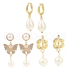 3 Pairs 3 Styles Brass Earring Sets EJEW-JE06461-2