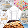 Plastic Transparent Hexagon Storage Box CON-WH0080-89-5