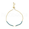 Brass Micro Pave Cubic Zirconia Box Chain Slider Bracelet Makings KK-P233-10G-01-1