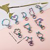 20Pcs 10 Styles Rainbow Color PVD Vacuum Plating Alloy Keychain Clasps JX114A-2