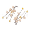 Acrylic Flower Tassel Stud Earrings EJEW-TA00648-03-4