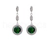 Brass Rhinestone Dangle Stud Earrings WG3B947-01-1