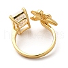 Brass Micro Pave Cubic Zirconia Solitaire Ring RJEW-P084-03G-3