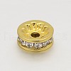 CZ Brass Micro Pave Grade AAA Cubic Zirconia Bead Spacers KK-O062-01G-NR-1