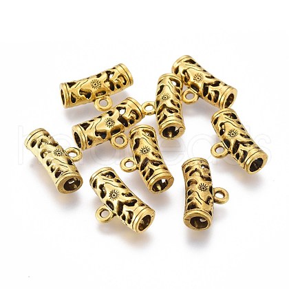 Tibetan Style Alloy Tube Bails PALLOY-L208-007AG-1