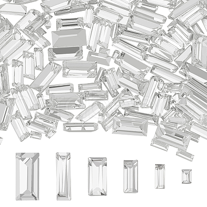 180Pcs 6 Style Glass Rhinestone Cabochons GLAA-FG0001-13-1
