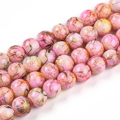 Baking Painted Glass Beads Strands X1-DGLA-N003-10mm-B02-1