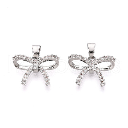 Brass Micro Pave Cubic Zirconia Pendants KK-N264-04P-1