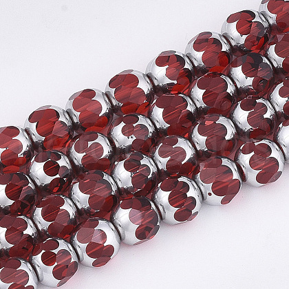 Electroplate Glass Beads Strands X-EGLA-T019-02A-1
