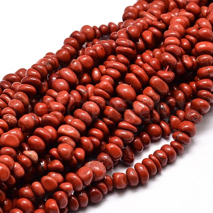 Natural Red Jasper Chip Beads Strands X-G-E271-124-1