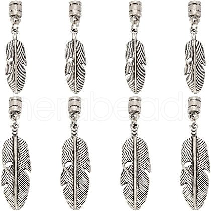CHGCRAFT 8Pcs 2 Size Alloy Cord Ends FIND-CA0003-70-1