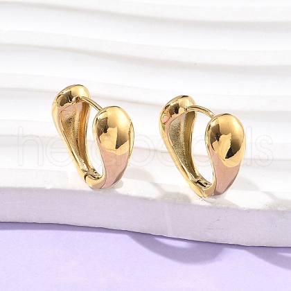 304 Stainless Steel Teardrop Hoop Earrings for Women EJEW-U060-01D-G-1
