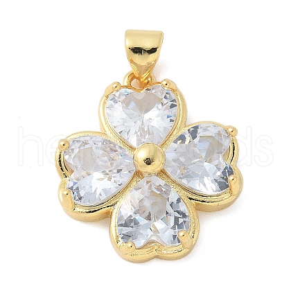 Brass Micro Pave Cubic Zirconia Pendants KK-K298-07B-G-1