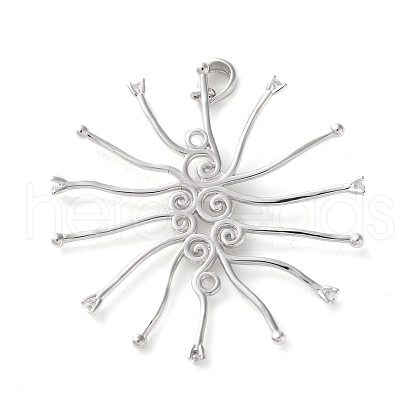 925 Sterling Silver Clear Cubic Zirconia Pendant Cabochon Settins STER-M092-06P-1