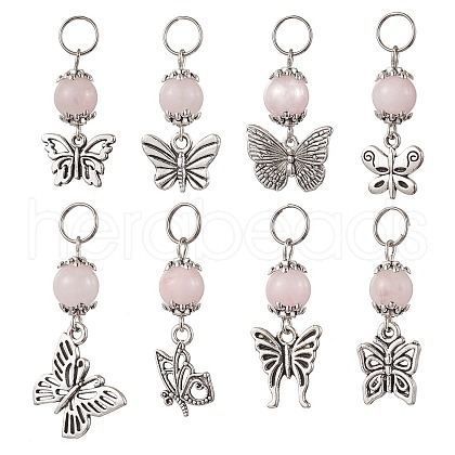 8Pcs Butterfly Tibetan Style Alloy Charms PALLOY-JF03506-1