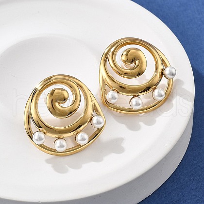 304 Stainless Steel Stud Earrings EJEW-R020-02G-02-1