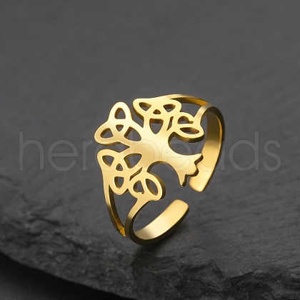 304 Stainless Steel Adjustable Cuff Rings RJEW-L129-03G-1
