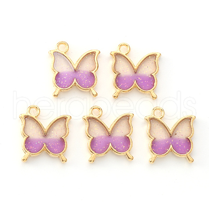 Light Gold Plated Alloy Enamel Pendants X-ENAM-R136-24A-1