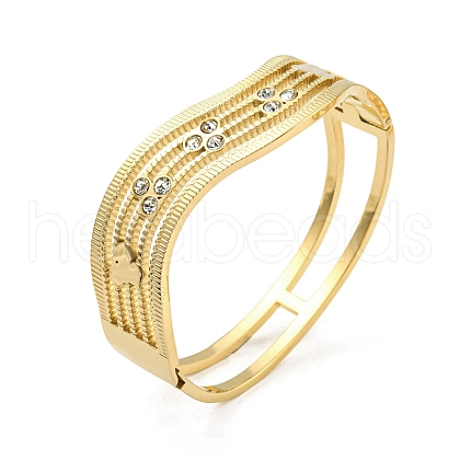 304 Stainless Steel Pave Crystal Rhinestone Hollow Out Hinged Bangles for Women BJEW-D044-06A-01G-1