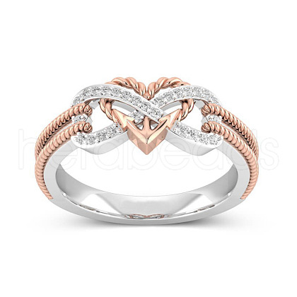 Heart & Infinity Alloy with Crystal Rhinestone Finger Rings for Women FS-WG07318-13-1