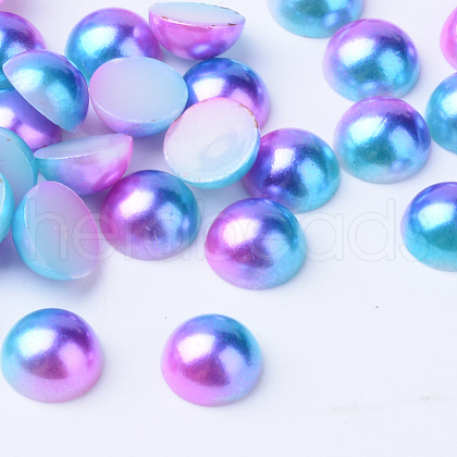 Imitation Pearl Acrylic Cabochons OACR-R063-10mm-01-1