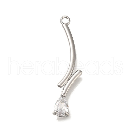 Brass Micro Pave Cubic Zirconia Pendants KK-M301-17P-1