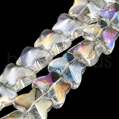 AB Color Plated Electroplate Transparent Glass Beads Strands EGLA-G037-11A-AB02-1